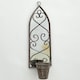 image 2 of 56cm Rusty Wall Mirror with Single Planter - Distressed Metal - L15 x W20 x H65 cm