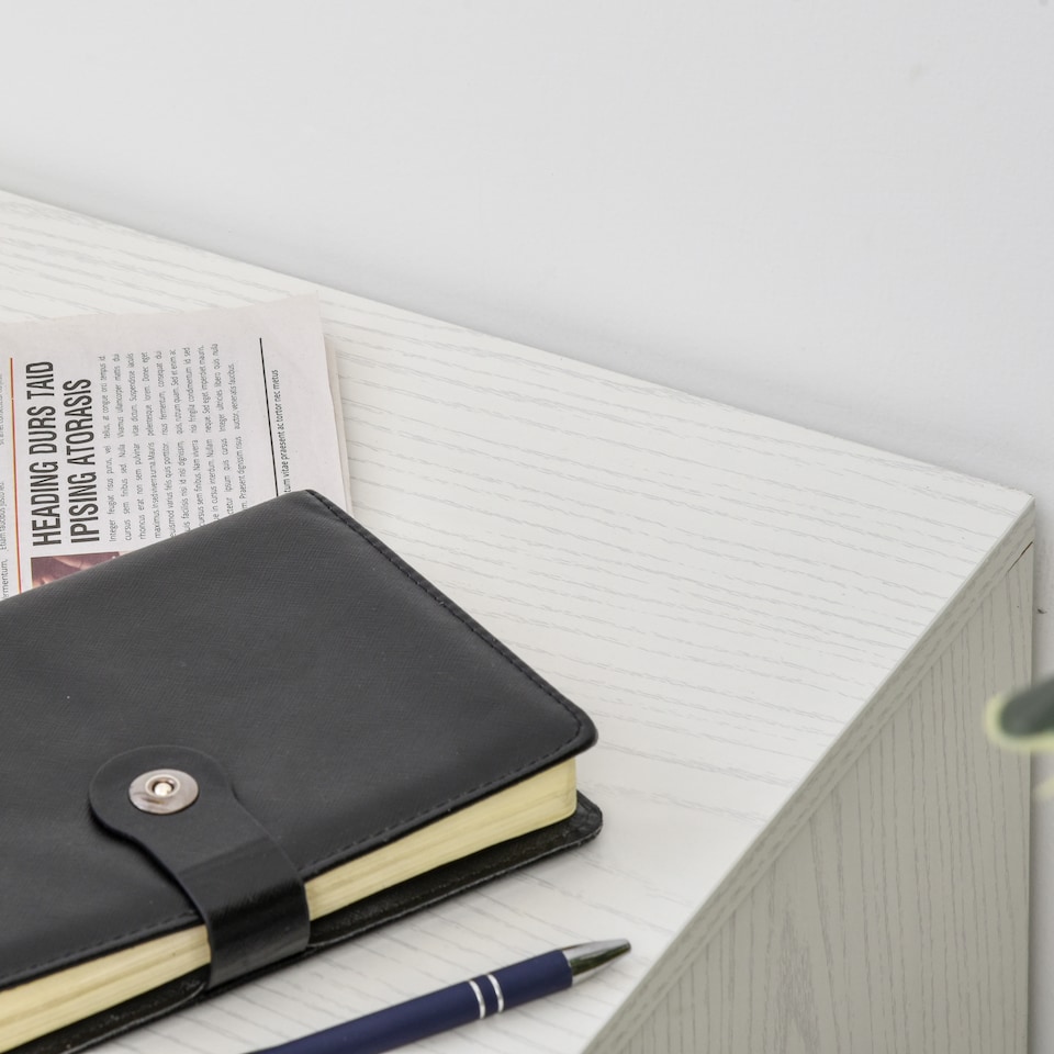 image 1 of Vinsetto 2-Drawer Locking Office Filing Cabinet w  5 Wheels Rolling Storage Hanging A4 Cupboard Home Organisation White Wood Grain