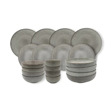 Cooks Professional Nordic Stoneware Dinner Set | 20-Piece | Reactive Glaze | Grey