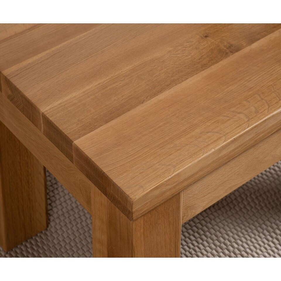 image 1 of Dakot Chunky Oak Small Coffee Table for Living Room | Brown | Light Oak