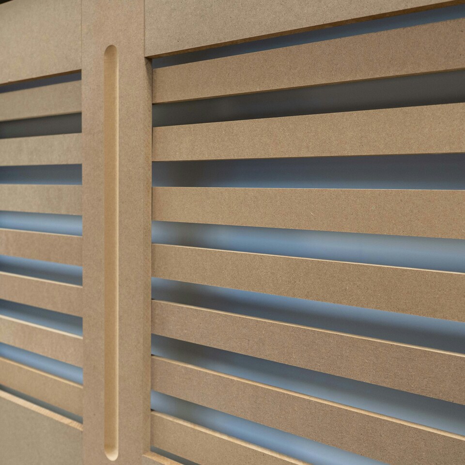 image 1 of Stylish MDF Unpainted Horizontal Design Radiator Cover - Large