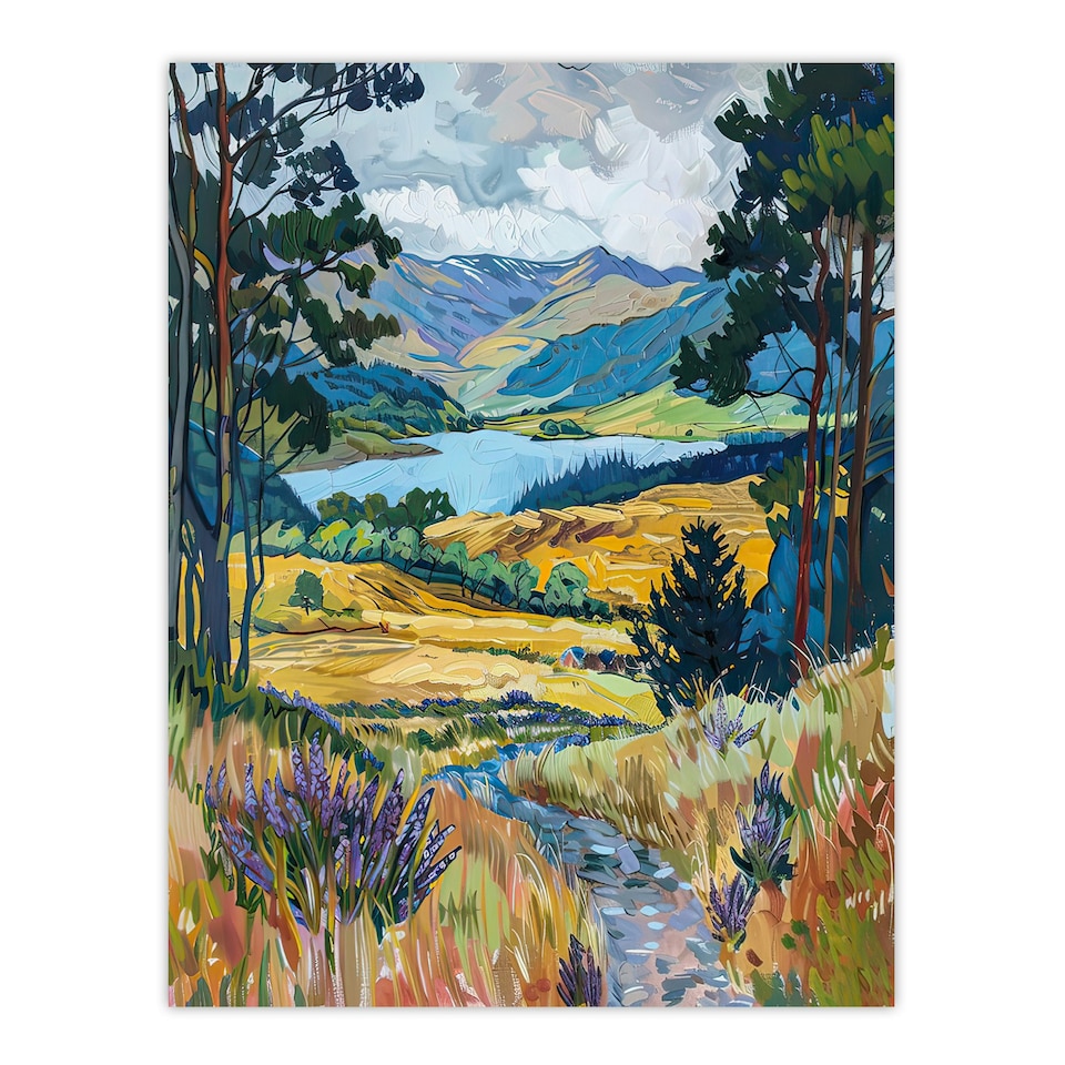 image 1 of Loch Lomond Scottish Landscape Nature Lover Black Framed Wall Art Print A4