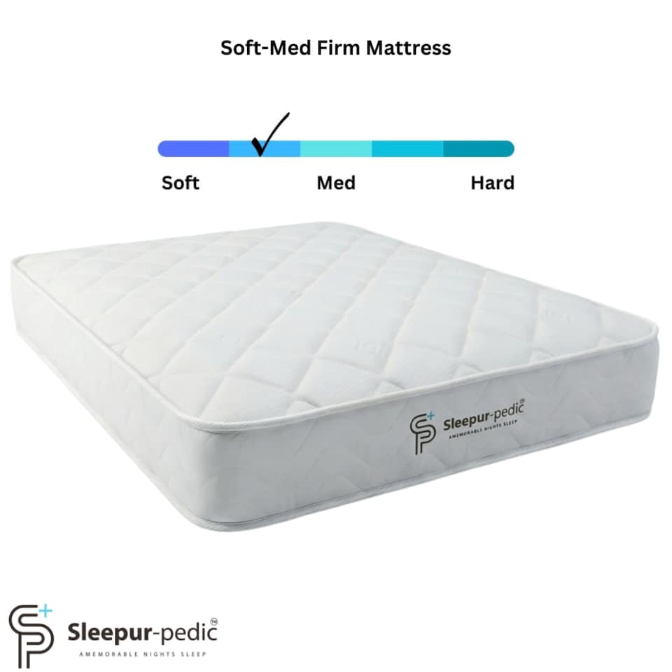 image 1 of Single Mattress 90 X 190cm, Affordable 3ft Memory Infused Foam and Spring Mattress. Approx 7 inch/18cm Deep with Quilted CoolTouch Cover, Fire retardant, Soft-Med Firm Feel