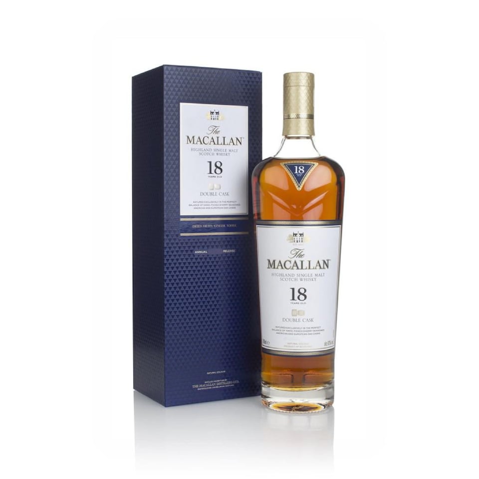 image 1 of Macallan - 2020 Release Double Cask Highland Single Malt Scotch 18 year old Whisky | Multi | Amber honey | Rich raisin and sultana with notes of caramel, vanilla and ginger, balanced by wood spice and zesty citrus | 1