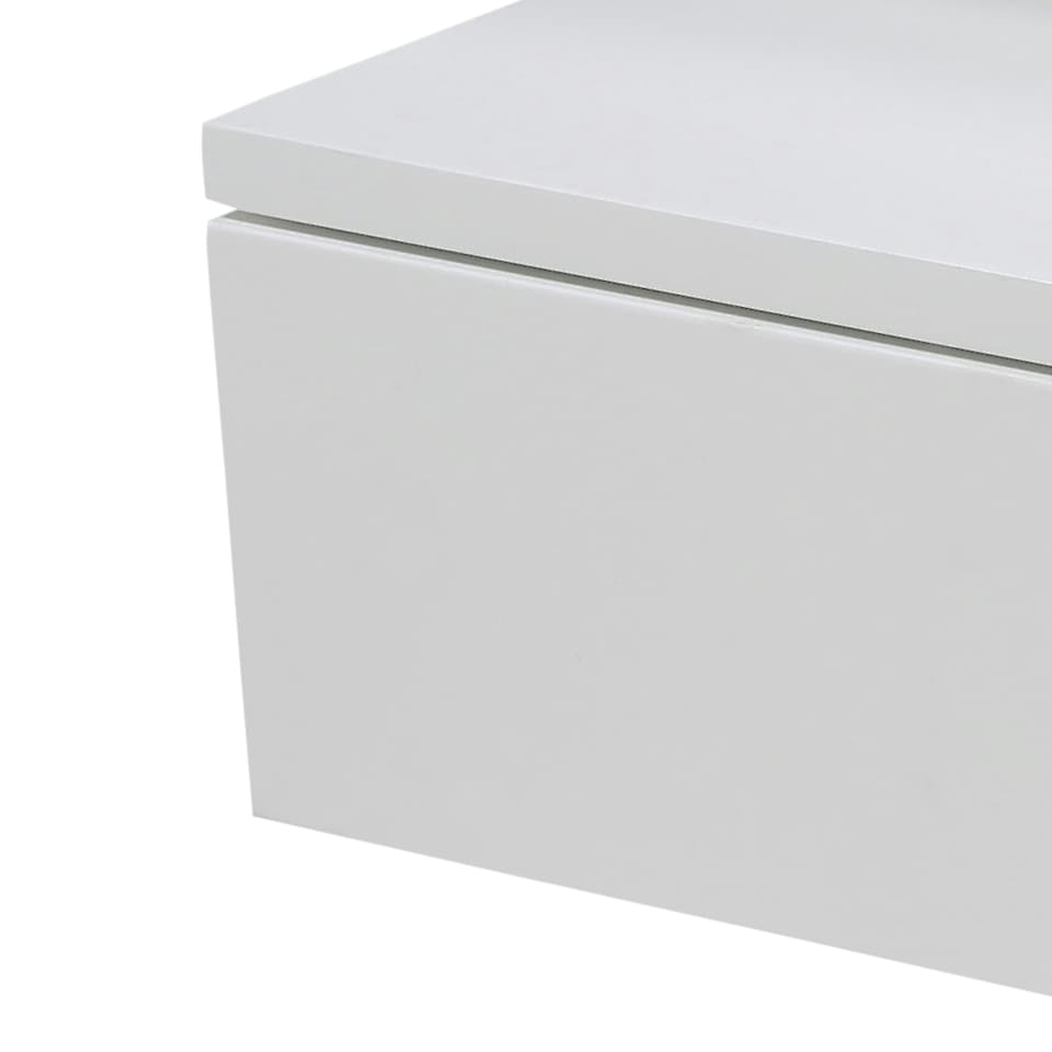 image 1 of Ashlan Bedside Table with 1 Drawer in White