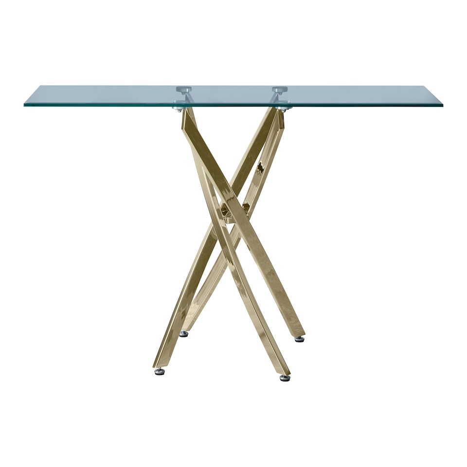 image 1 of Furniturebox Leonardo Glass And Gold Metal Console Table