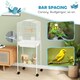 image 9 of PawHut Bird Cage for Budgie Finch Canary Parakeet W/ Stand Tray White