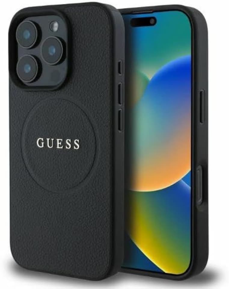 image 1 of Guess PU Grained Classic Logo Case with MagSafe for iphone 16 Pro Max 6.9 Black - GUHMP16XPGHSMMK