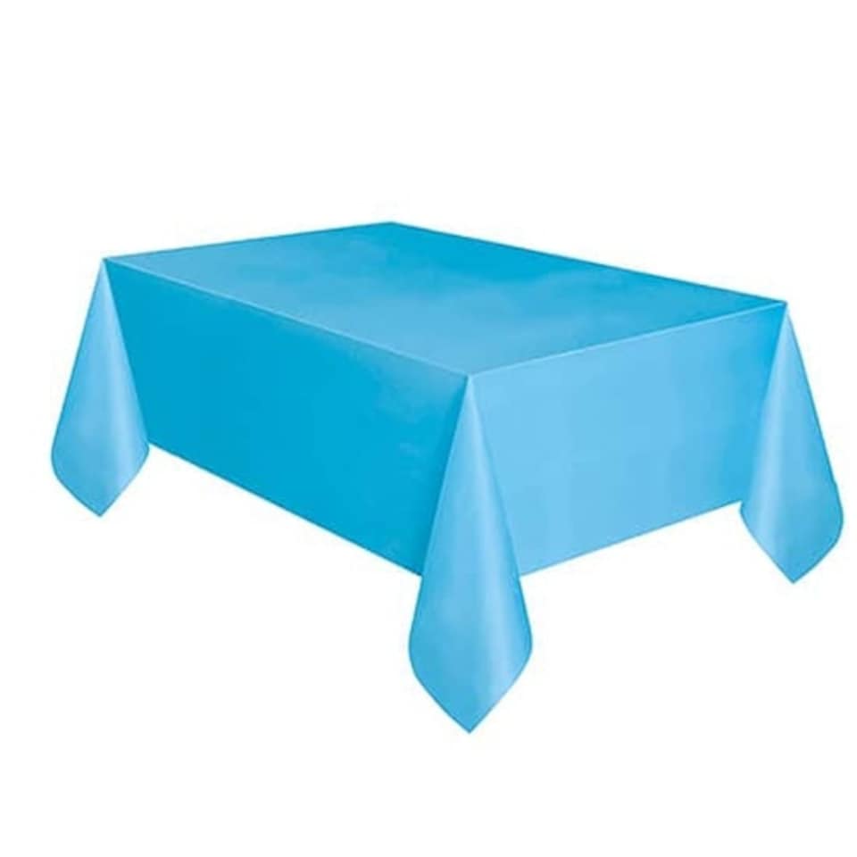 Powder Blue Plastic Tablecover 274cm x 137cm