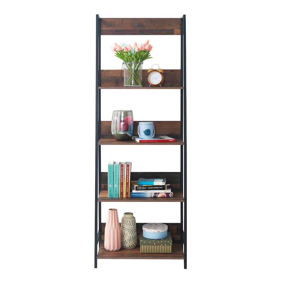 image 1 of Abbey Narrow Rustic Industrial Filling Cabinet Bookcase 4 Tier