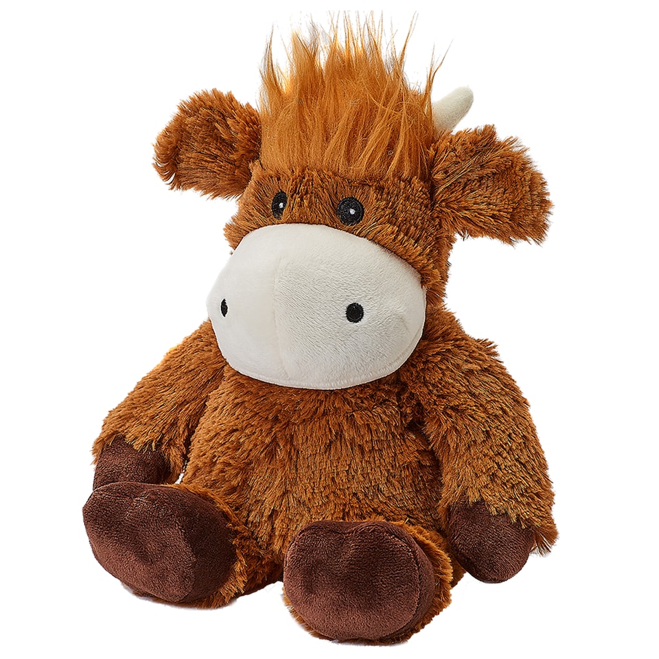 image 1 of Warmies Plus Highland Cow Microwavable, Hot or Cold Plush Teddy Suitable for All Ages, Slightly Scented with French Lavende