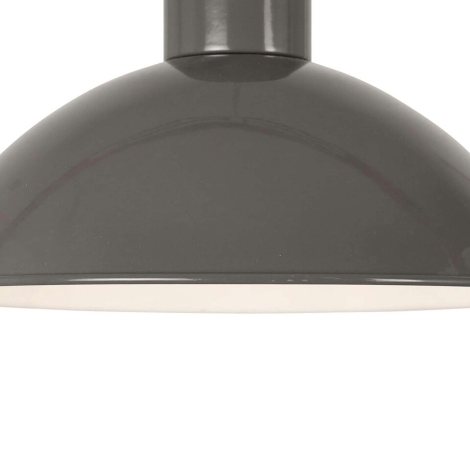 image 1 of Set of 2 Domed - Grey Easy Fit Metal Pendant Shades Grey