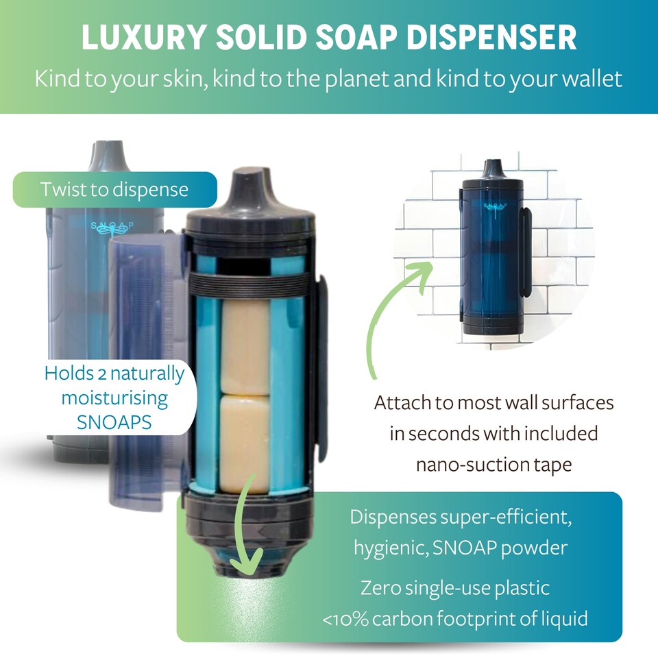 image 1 of SNOAP Dispenser (Anthracite Grey) with wall mount and 2 Soaps