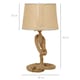 image 7 of HOMCOM Nautical Style Rope-Base Table Lamp w/ Fabric Lampshade Metal Frame Beige