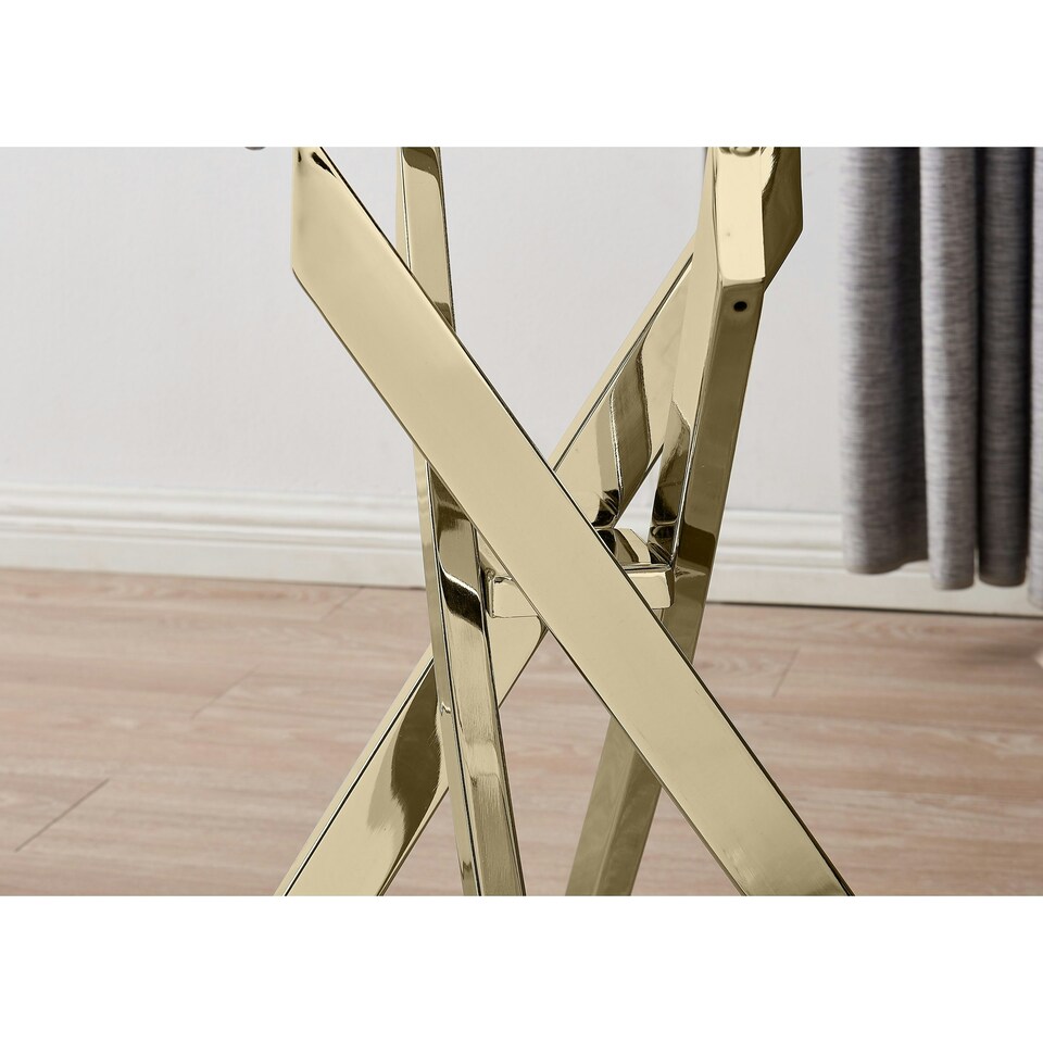 image 1 of Furniturebox Leonardo Glass And Gold Metal Console Table