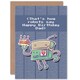 image 1 of Happy Dad Father Robot Cake Binary Fun Birthday Card