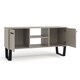 image 5 of Texas Wide Screen 2-Door TV Unit - Antique Waxed Pine Media Cabinet with Industrial Handles | Grey | Grey | 1