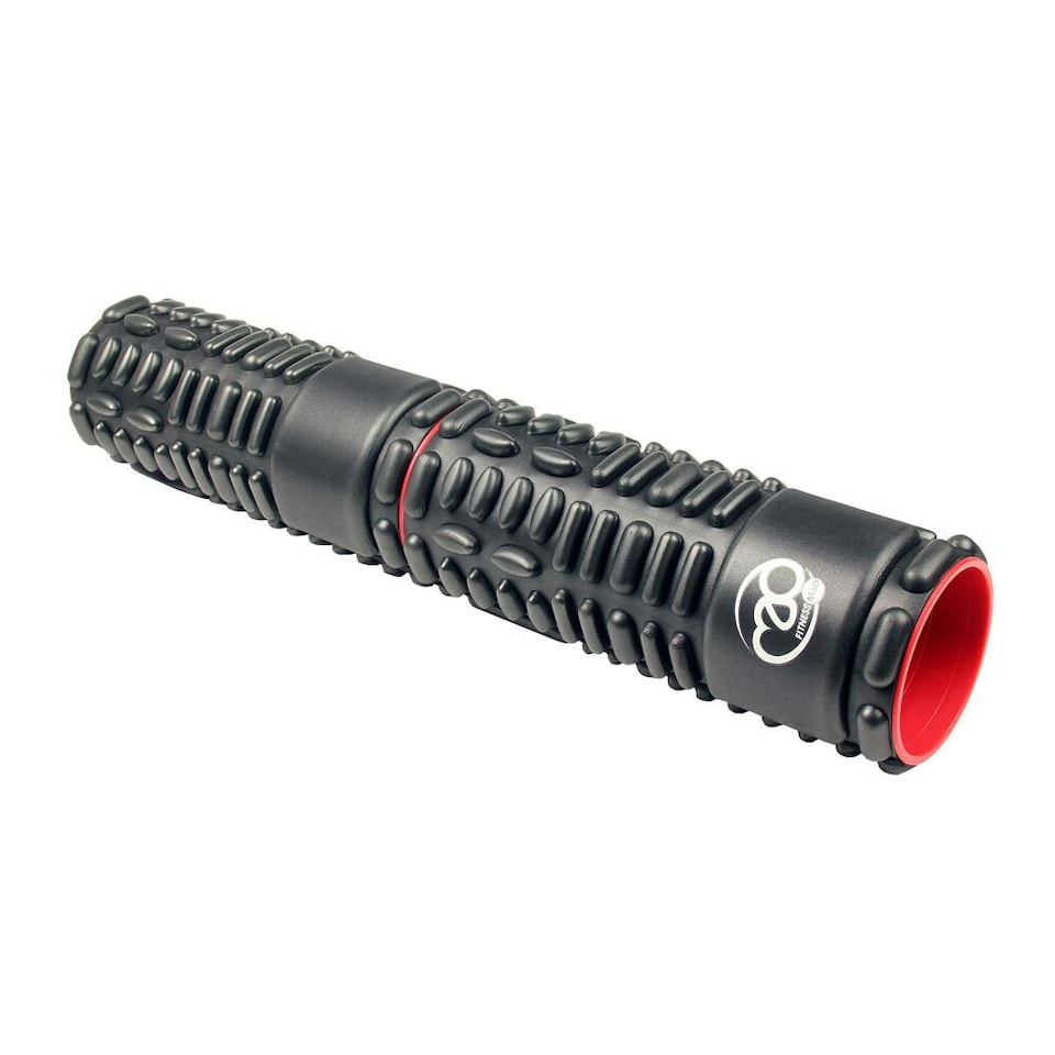 image 1 of Fitness Mad Twin Vari Massage Foam Roller - Black/Red - 60cm x 12cm