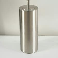 ValueLights Lexy Grey and Metallic Chrome Shade with Brushed Chrome Dimmable Touch Table Lamp with LED Bulb