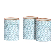 Nicola Spring 30 Piece Hand-Printed Dinner Set - Blue