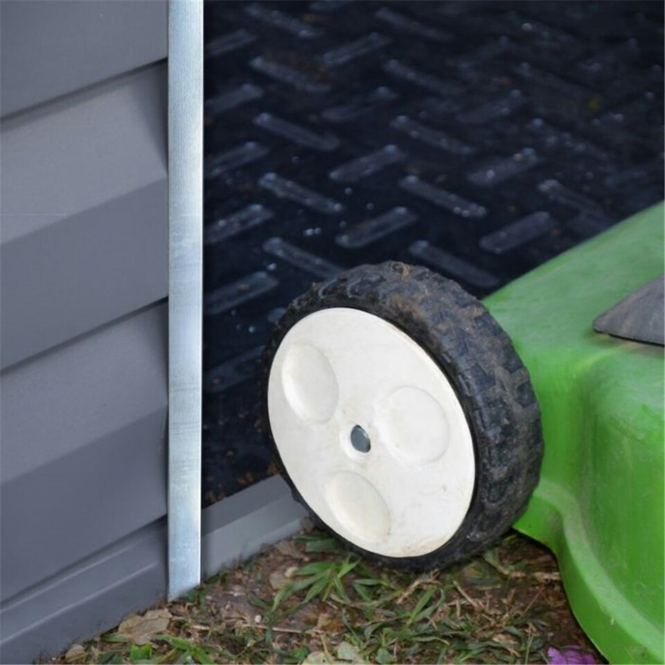 image 1 of 3 x 6 (0.90m x 1.85m) Double Door Apex Plastic Shed with Skylight Roofing