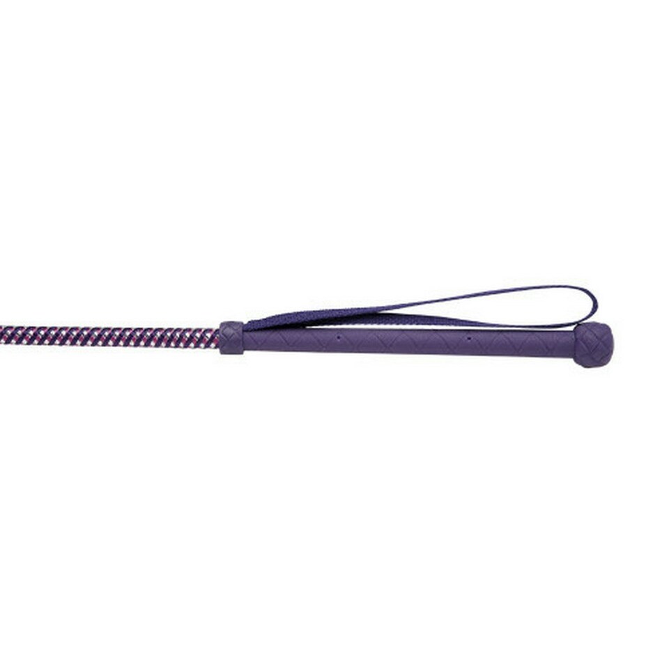 image 1 of HySCHOOL Metallic Riding Whip - Purple/Lilac - 26in