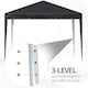 image 6 of Outsunny 3 x 3M Garden Pop Up Gazebo Height Adjustable Marquee Party Tent Wedding Canopy with Carrying Bag, Black