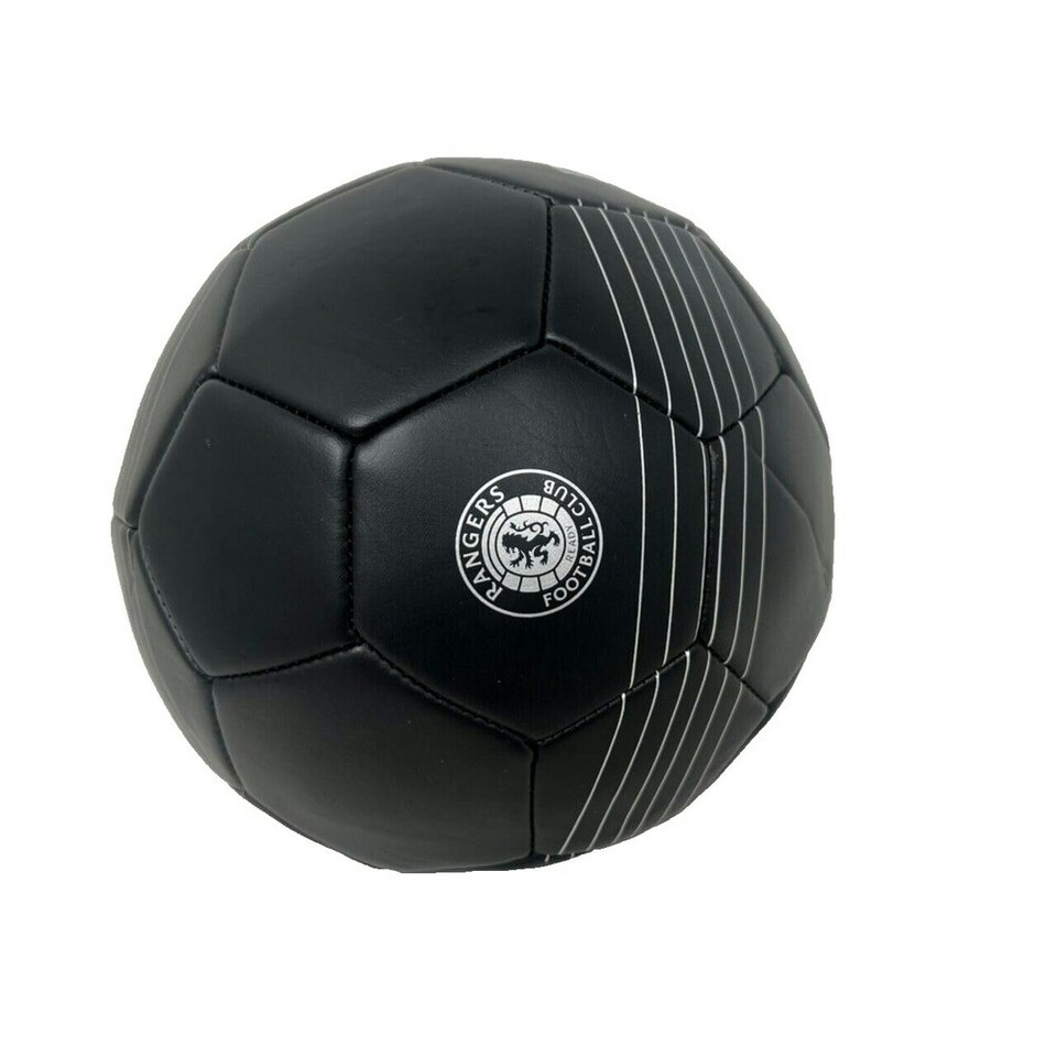 image 1 of Rangers FC React Crest Leather Detailing Football - Black/White - 5 Black