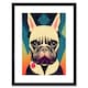 image 1 of French Bulldog Portrait Geometric Pastel Modern 9x7" Black Framed Wall Art Print