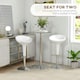 image 3 of HOMCOM Round Bar Table for 2 People, High Pub Table with Tempered Glass Top