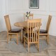 image 3 of Oregon Round Oak Dining Table with 4 Harvard Oak Chairs Brown