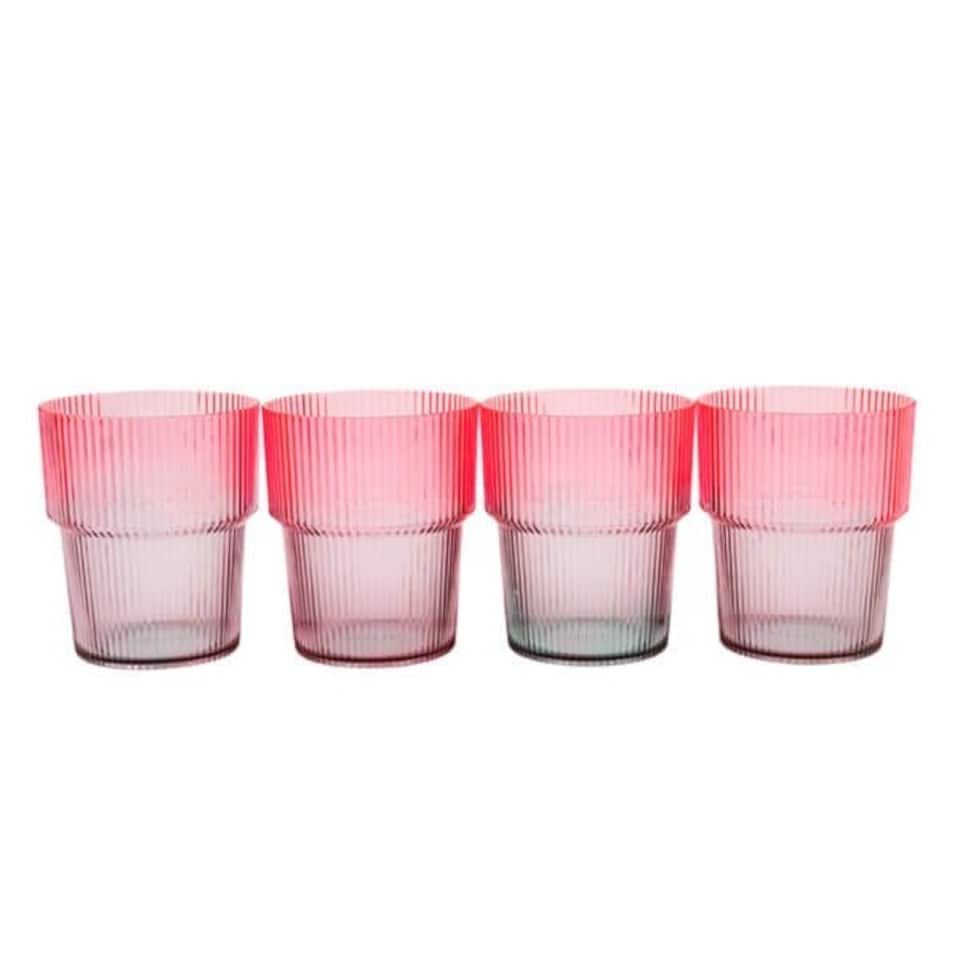 image 1 of Summerhouse by Navigate Coconut Grove Ombre Set of 4 Stacking Tumblers | Pink | 4