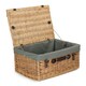 image 4 of 51cm Buff Wicker Picnic Basket with Lining Red | Red | One Size