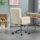 image 8 of HOMCOM Upholstered Desk Chair with Height Adjustable, Cream White 