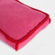 image 3 of OHS Sherpa Bind Rectangular Soft Plump Plush Cosy Pet Dog Cat Crate Cushion Bed Mat Multi | Pink and Red | L
