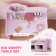 image 3 of AIYAPLAY Kids Dressing Table with Mirror, Stool, Vanity Table, Purple | Purple