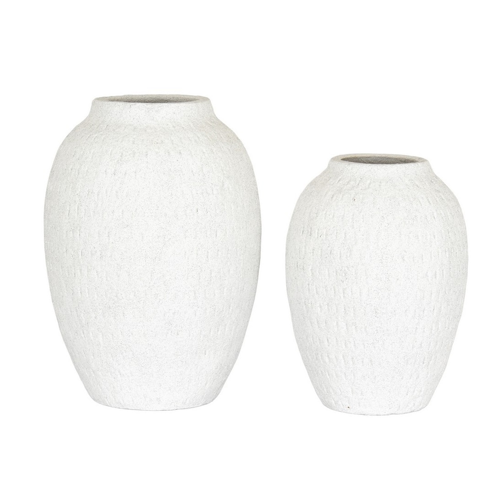 image 1 of Ashen Large Tall Vase - Ceramic - L24 x W24 x H35 cm - White