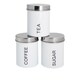 image 1 of Harbour Housewares Round Metal Kitchen Tea Coffee Sugar Canisters - White