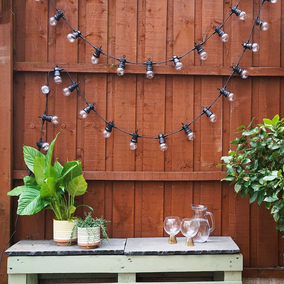 image 1 of ValueLights Maritta 10 Set Black Outdoor String Festoon Light
