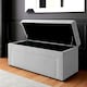 image 2 of 150cm Duke Ottoman Storage Box -Upholstered Blanket Box - Silver Plush Velvet Multifunctional Storage Box