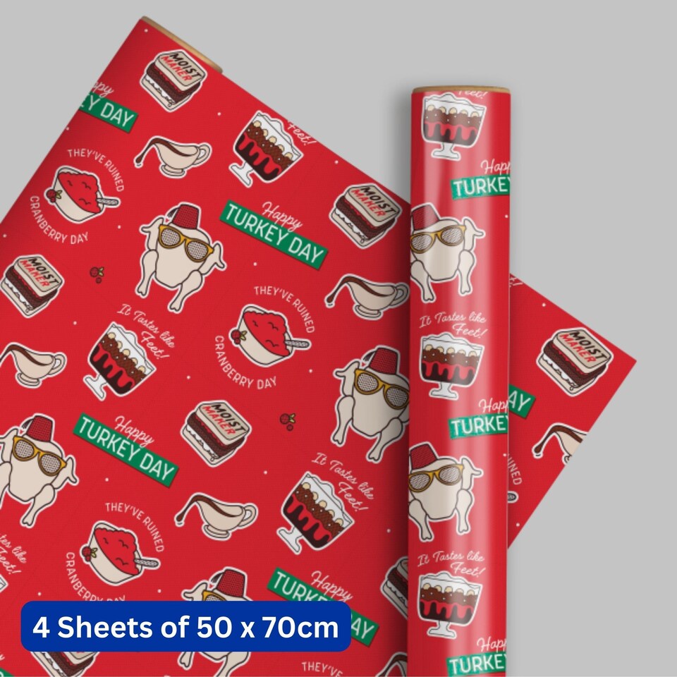 image 1 of Friends Christmas 4 Sheets & 4 Tags Gift Wrap