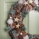 image 4 of 50cm Frosted Hanging Christmas Wreath with Pine Cones & Wooden Stars
