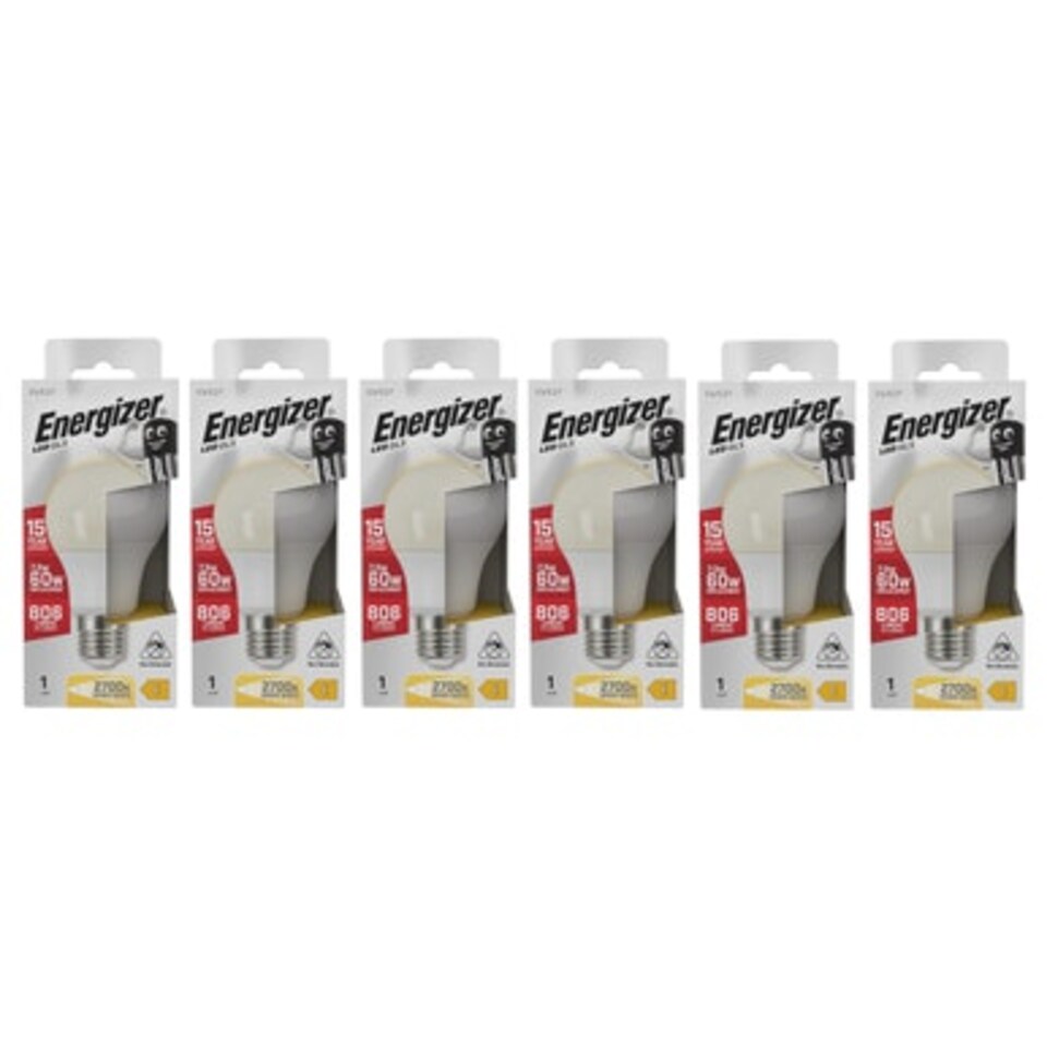 image 1 of Energizer LED GLS E27 806lm 7.3W 2700K (Warm White) Light Bulb - Pack of 6
