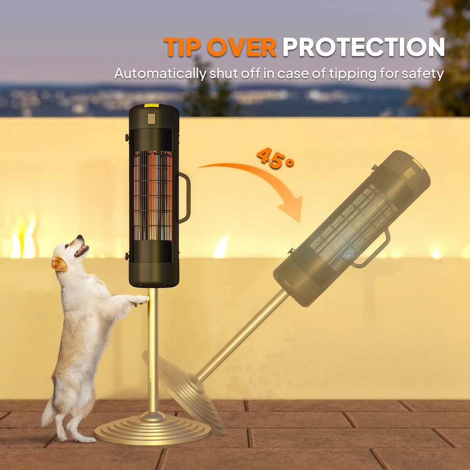 image 1 of Outsunny Electric Parasol Mounted Patio Heater, Outdoor Heater, 2 Setting