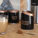 image 6 of Harbour Housewares 3pc Round Metal Tea Coffee Sugar Canister Set - Black/Copper