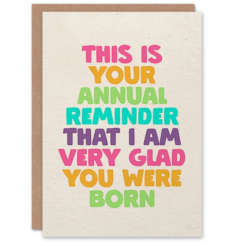 image 1 of Your Annual Reminder That I Am Glad You Were Born Birthday Card