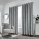 image 2 of Luxury Enhanced Living Grey Velvet, Supersoft, Blackout, Thermal Pair of Curtains with Eyelet Top - 66 x 54 inch (168x137cm) | Grey | Grey | 2