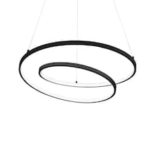 OZ Dimmable Swirl 80cm Integrated LED Pendant Ceiling Light Black, 3000K