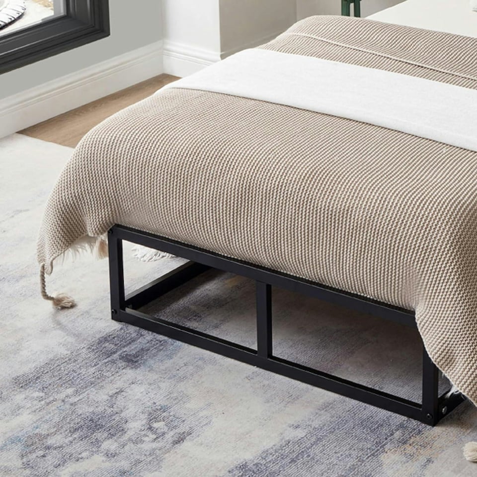 image 1 of Single Bed Frame Extra Strong Platform Metal Frame Bedroom Easy Build