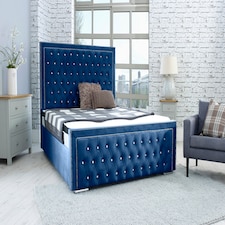 Hendrick Plush Single Bed Frame - Blue